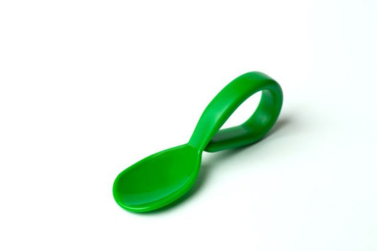 Baby spoon and pusher (green)
