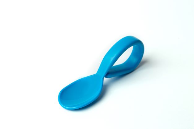 Baby spoon and pusher (blue)