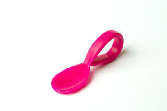 Baby spoon and pusher (pink)