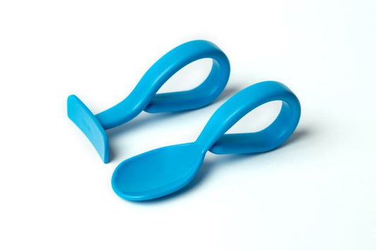 Baby spoon and pusher (blue)