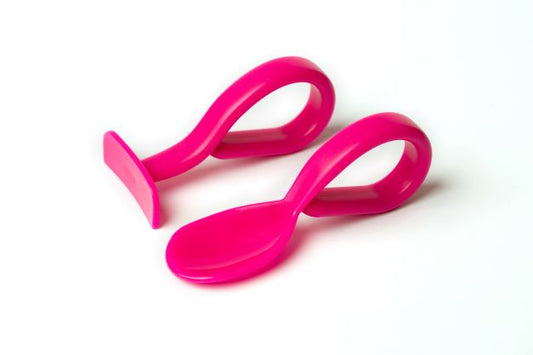 Baby spoon and pusher (pink)