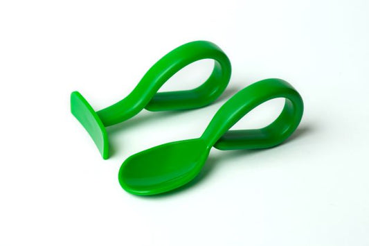 Baby spoon and pusher (green)